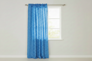 Cotton Curtain Stars Print 58 Inch Wide - Blue