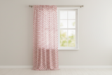 Cotton Curtain Stars Print 58 Inch Wide - Red on White
