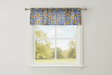 Cotton Window Valance Floral Print 58 Inch Wide Sunflower Tavern Check - Blue