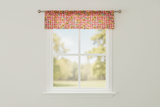 Cotton Window Valance Floral Print 58 Inch Wide Sunflower Tavern Check - Red