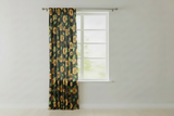 Cotton Curtain Floral Print 58 Inch Wide - Sunflowers on Black