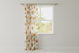 Cotton Curtain Floral Print 58 Inch Wide - Sunflowers on White