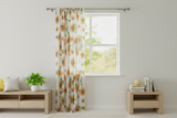 Cotton Curtain Floral Print 58 Inch Wide - Sunflowers on White
