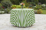 Cotton 1 Inch Wide Stripes Round Tablecloth