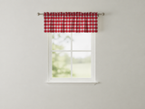 Cotton Window Valance Checkered Print 58" Wide Tavern Check - Red