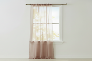 Sheer Tinted Organza Solid Single Curtain Panel 58 Inch Wide - Taupe