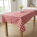 Cotton Tablecloth Checkered Print Tavern Check - Red