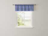 Cotton Window Valance Checkered Print 58" Wide Tavern Check - Blue