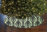 Poplin Damask Floral Tree Skirt Christmas Decoration 58" Round Skirt