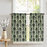 Poplin Damask Floral Café Tier Curtains Window Treatment Kitchen Home Décor