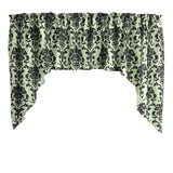 Poplin Damask Floral Swag Window Valance 58" Wide / 36" Tall