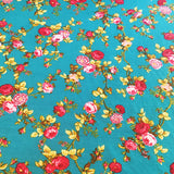 Poly-Cotton Vintage Floral Large Roses Print for Arts, Crafts, & Sewing