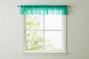 Sheer Organza Window Valance 58" Wide - Solid Teal