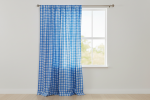 Cotton Gingham Checkered Curtain 58 Inch Wide - Turquoise