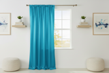 Shiny Satin Solid Single Curtain Panel Drapery 58 Inch Wide - Turquoise