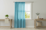 Poplin Gingham Checkered Window Curtain 56 Inch Wide - Turquoise