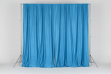 Solid Poplin Window Curtain or Photography Backdrop 58" Wide - Turquoise
