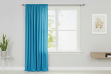 Solid Poplin Window Curtain or Photography Backdrop 58" Wide - Turquoise