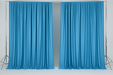 Solid Poplin Window Curtain or Photography Backdrop 58" Wide - Turquoise
