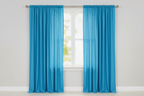 Solid Poplin Window Curtain or Photography Backdrop 58" Wide - Turquoise