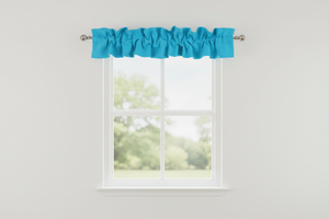 Solid Poplin Curtain Valance Sleeve Topper - Turquoise