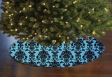 Poplin Damask Floral Tree Skirt Christmas Decoration 58" Round Skirt