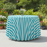 Cotton 1 Inch Wide Stripes Round Tablecloth