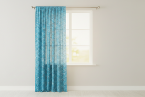Cotton Curtain Floral Paisley Bandanna Print 58 Inch Wide - Turquoise