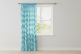 Cotton Curtain Zig-zag Chevron Print 58 Inch Wide - Turquoise