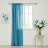 Crinkle Taffeta Crushed Pattern Single Curtain Panel 54 Inch Wide - Turquoise