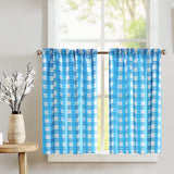 Poplin Tavern Gingham Checkered Café Tier Curtains Window Treatment Kitchen Home Décor