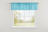 Cotton Window Valance Stripe Print 58 Inch Wide / 1 Inch Stripe - Turquoise