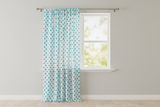 Cotton Curtain Polka Dots Print 58 Inch Wide - Turquoise on White