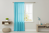 Faux Silk Solid Dupioni Window Curtain 56 Inch Wide - Turquoise