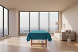Crinkle Style Crushed Taffeta Tablecloth - Turquoise