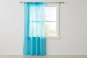 Sheer Tinted Organza Solid Single Curtain Panel 58 Inch Wide - Turquoise