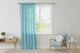 Cotton Curtain Zig-zag Chevron Print 58 Inch Wide - Turquoise