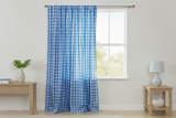 Cotton Gingham Checkered Curtain 58 Inch Wide - Turquoise