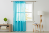 Sheer Tinted Organza Solid Single Curtain Panel 58 Inch Wide - Turquoise