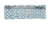 Cotton Window Valance Polka Dots Print 58 Inch Wide / Turquoise on White