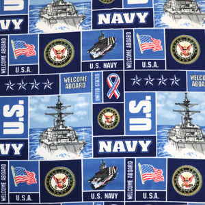 Fleece Blanket United States Navy Print