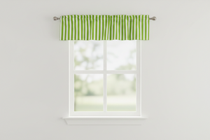 Cotton Window Valance Stripe Print 58 Inch Wide / 1 Inch Stripe - Green