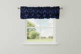 Flocked Damask Window Valance 58" Wide - Navy