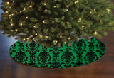 Poplin Damask Floral Tree Skirt Christmas Decoration 58" Round Skirt