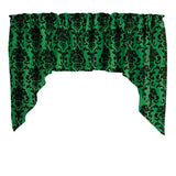 Poplin Damask Floral Swag Window Valance 58" Wide / 36" Tall