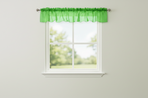 Sheer Organza Window Valance 58" Wide - Solid Valley Green