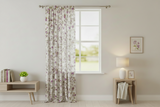 Cotton Curtain Floral Print 58 Inch Wide Vintage Floral Large Roses - Magenta on White