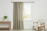 Faux Burlap Texture Polyester Solid Single Curtain Panel 58 Inch Wide - Wheat