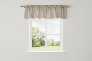 Faux Burlap Window Valance 58" Wide - Wheat
