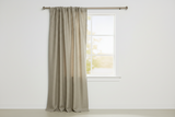 Faux Burlap Texture Polyester Solid Single Curtain Panel 58 Inch Wide - Wheat
